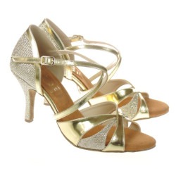 Dance shoes, professional, DL-28 gold glitter