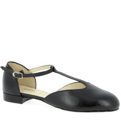 Dance shoes, professional, black matte leather Xia