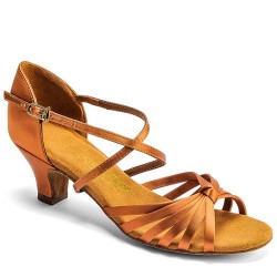 Dance shoes, professional, G1013 - Tan Satin - Size 5.5+