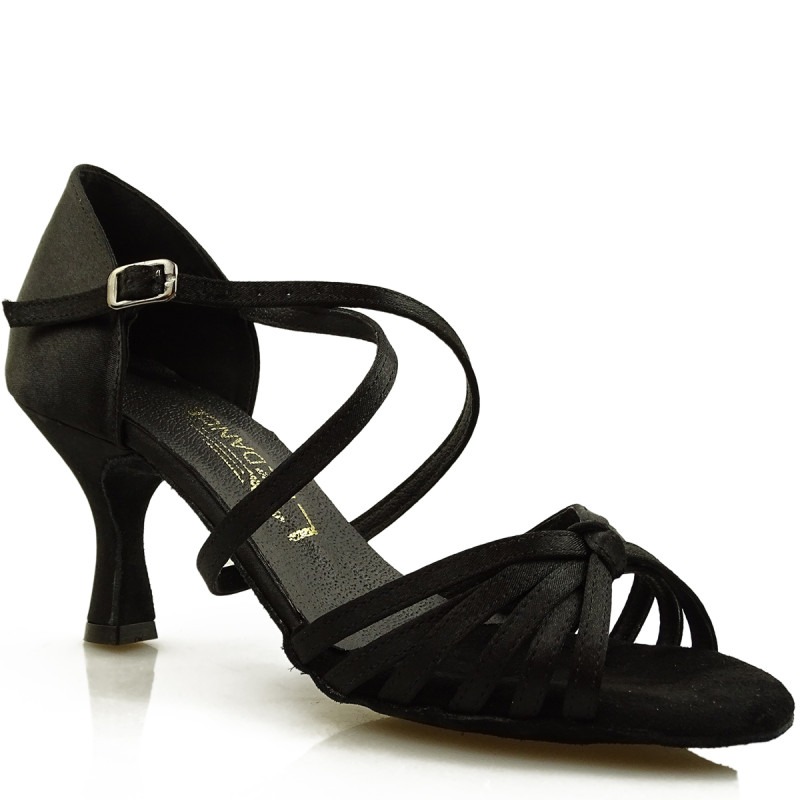 Dance shoes, professional, black satin 01