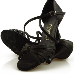 Dance shoes, professional, black satin 01