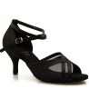 Dance shoes, professional, DL-44 black satin, black glitter