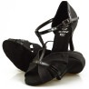 Dance shoes, professional, DL-70/1 black satin, black glitter