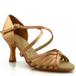 Dance shoes, professional, copper, light satin 01