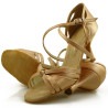 Dance shoes, professional, flesh-colored, light satin 38
