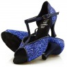 Dance shoes, professional, DL-01 blue glitter