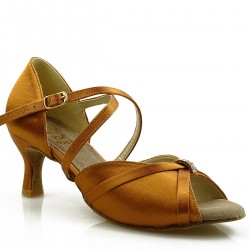 Dance shoes, professional, DL-17 satin flesh tan