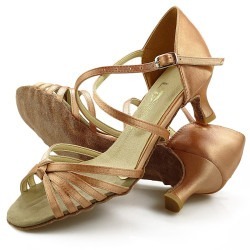 Dance shoes, professional, copper, light satin 01