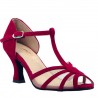 Dance shoes, professional, matte red leather JASMINE14