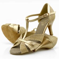 Dance shoes, professional, DL-70/1 gold glitter