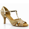 Buty do tańca, profesjonalne, DL-80 punto - złoty brokat