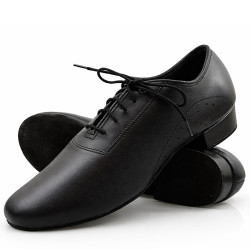 Men's Professional Dance Shoes, Matte Black Leather 05