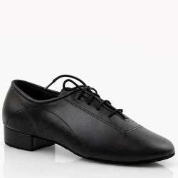 Buty do tańca, profesjonalne, chłopięce, czarna skóra matowa 05