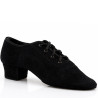 Buty do tańca, profesjonalne, latino, chłopięce, czarna skóra zamszowa DM 5207