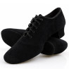 Men's Professional Latin Dance Shoes, Black Suede Leather DM 5207