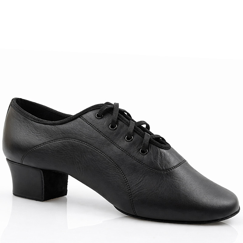 Men's Professional Latin Dance Shoes, Matte Black Leather DM 5207