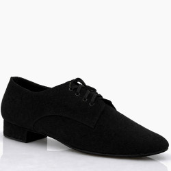 Buty do tańca, profesjonalne, standard, męskie, czarna skóra zamszowa DM 5102