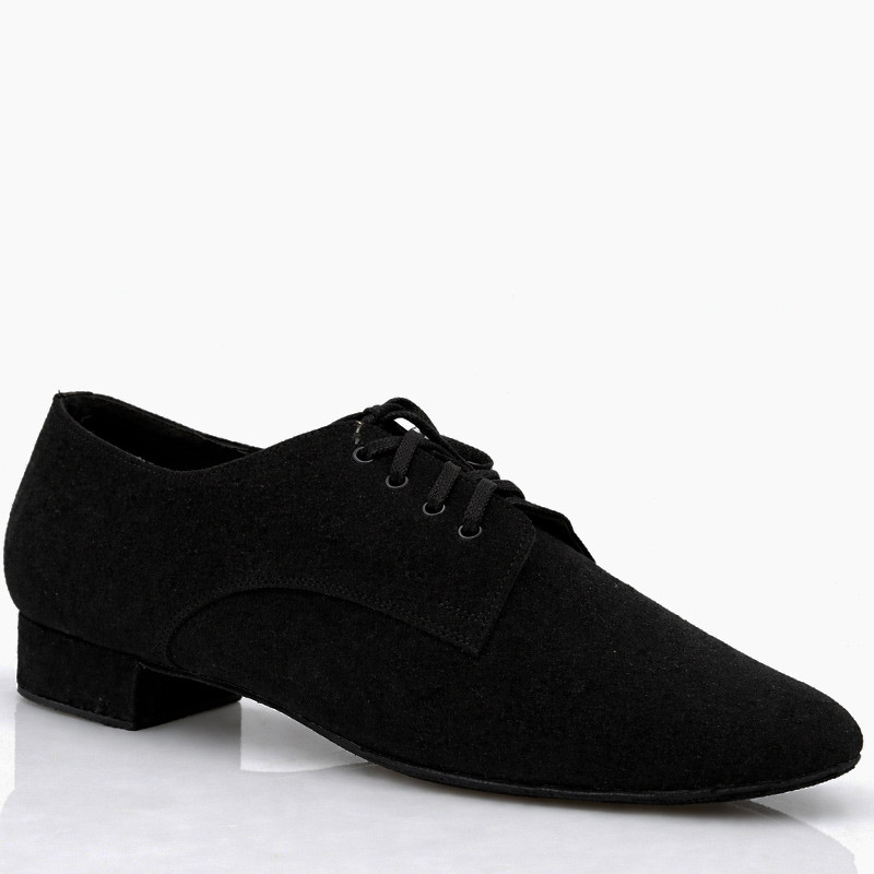 Buty do tańca, profesjonalne, standard, męskie, czarna skóra zamszowa DM 5102
