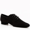 Men's Professional Ballroom Dance Shoes, Black Suede Leather DM 5101