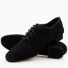 Men's Professional Ballroom Dance Shoes, Black Suede Leather DM 5101