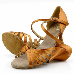 Buty do tańca, profesjonalne, DL-9/7 slim satyna cielista opalona