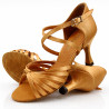 Women’s Professional Latin Dance Shoes DM-4209 – Tan Satin Women’s Professional Latin Dance Shoes DM-4209 – Tan Satin