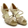 Buty do tańca, profesjonalne, beżowe, jasna satyna 03