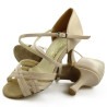 Buty do tańca, profesjonalne, beżowe, jasna satyna 03