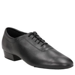 Dance shoes, professional, matte black leather 21