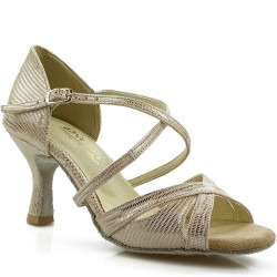 Dance shoes, professional, gold champagne 34