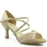 Dance shoes, professional, beige, light satin 34