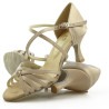 Dance shoes, professional, beige, light satin 01