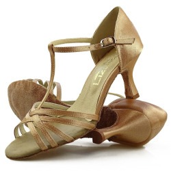 Dance shoes, professional, light nude satin 15P