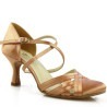 Buty do tańca, profesjonalne, miedziane, kryte, jasna satyna 03C
