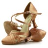 Buty do tańca, profesjonalne, miedziane, kryte, jasna satyna 03C