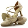 Dance shoes, professional, covered, beige, light satin 03C