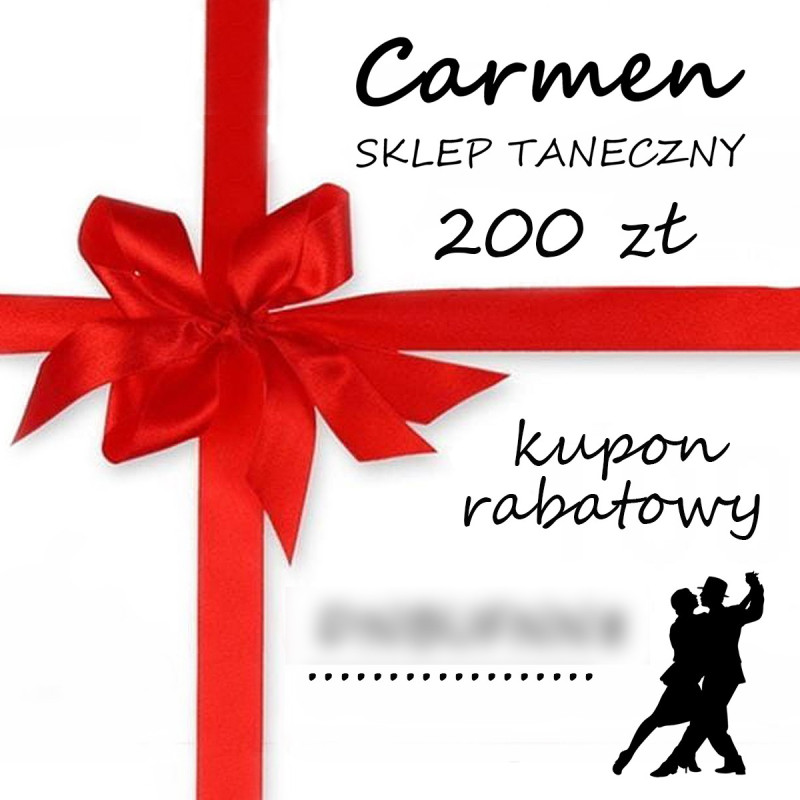 Kupon podarunkowy 200 zł, sklep taneczny Carmen