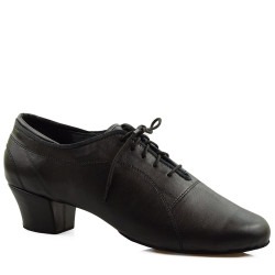 Dance shoes, professional, matte black leather 420