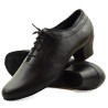 Dance shoes, professional, matte black leather 420