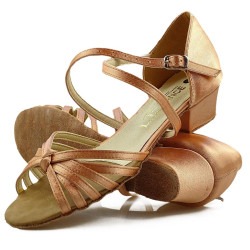 Dance shoes, professional, copper, light satin 1D