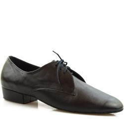 Dance shoes, professional, matte black leather 23