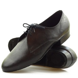 Dance shoes, professional, matte black leather 23