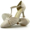 Buty do tańca, profesjonalne, beżowe, kryte, skóra 16 C
