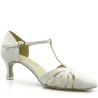 Dance shoes, professional, white, covered, leather 16 C