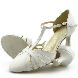 Dance shoes, professional, white, covered, leather 16 C