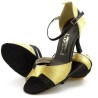 Buty do tańca, profesjonalne, złoto czarne, satyna 35