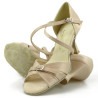 Dance shoes, professional, beige, light satin 33