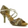Dance shoes, professional, gold leather, leopard print 33
