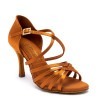 Dance shoes, professional, Flavia - Tan Satin