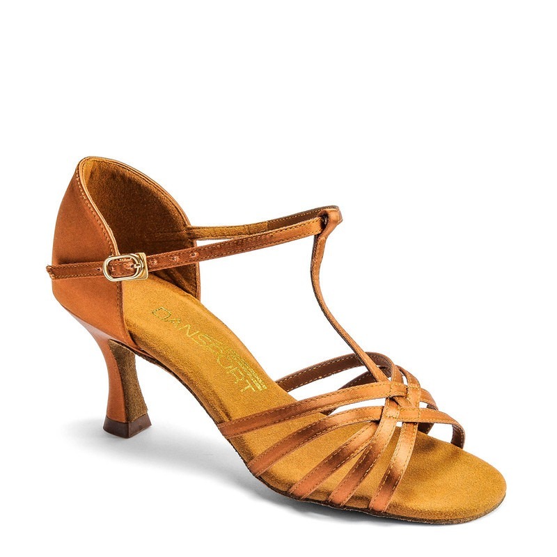 Dance shoes, professional, Dansport L3005 - Tan Satin